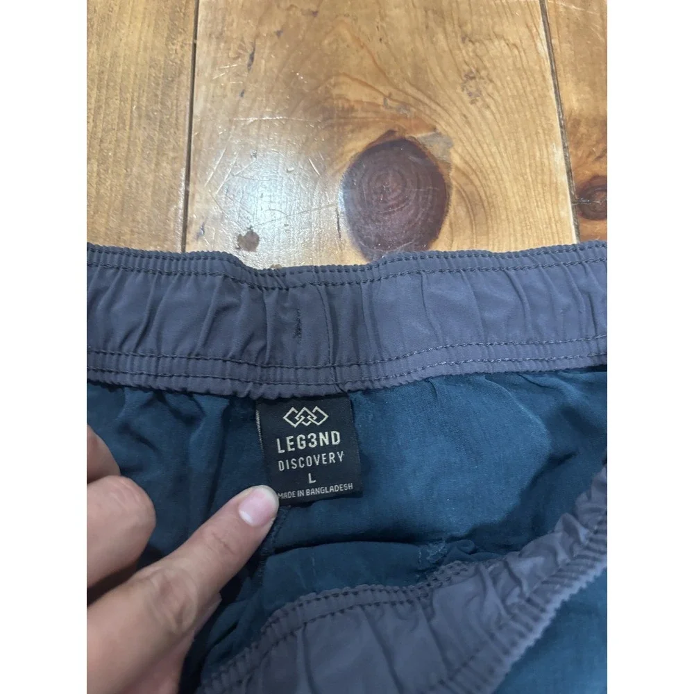 LEG3ND DISCOVERY Men's Activewear Shorts Size L Teal Quick Dry Elastic Waist